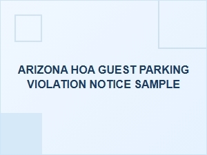 Sample Arizona Hoa Guest Parking Violation Notice