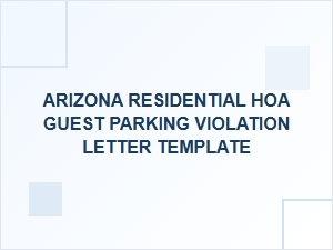 Arizona Hoa Guest Parking Violation Notice Template