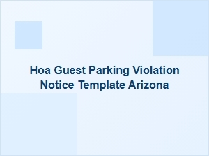 Arizona Hoa Guest Parking Violation Notice Template