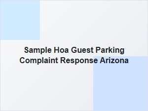 Sample Hoa Guest Parking Complaint Response in Arizona